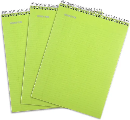 Vista 28 de Mintra Office TOP BOUND Cuadernos de espiral duraderos (hielo ártico, aceite de chile, verde oliva, rayas universitarias, paquete de 3)