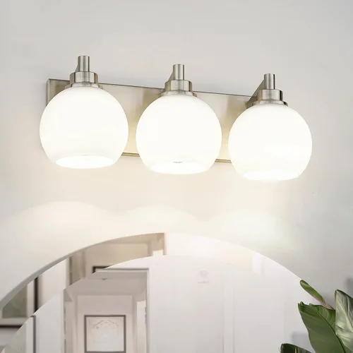Vista 29 de Accesorios de Iluminación para Baño, Lámpara de Tocador para Baño de 5 Luces Negra y Dorada, Apliques de Pared Modernos de 32 Pulgadas con Pantalla