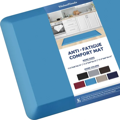 Vista 29 de KitchenClouds Alfombra de cocina acolchada anti fatiga, 17.3 x 60 pulgadas, impermeable, antideslizante, tapete de escritorio cómodo, para cocina