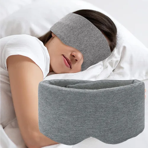 Vista 8 de Antifaz para dormir para hombres y mujeres, 100% algodón antifaz para dormir con correa totalmente ajustable, máscara de ojos 100% bloqueo de luz
