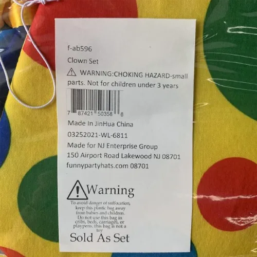 Vista 8 de Funny Party Hats - Corbata gigante y nariz de payaso - Accesorios para disfraz de payaso para niños