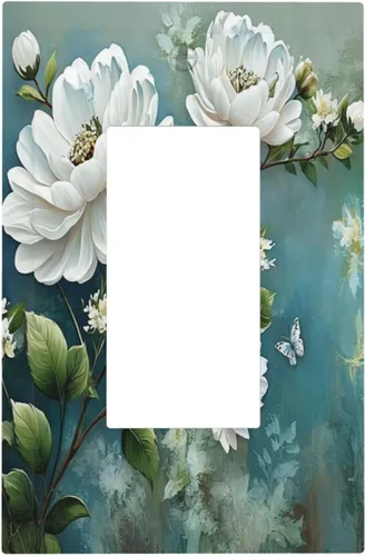 Vista 143 de Placa decorativa para interruptor de luz, medusas, tortugas marinas, fantasía, océano, 2 bandas, 1 palanca, 1 placa de pared dúplex, cubiertas