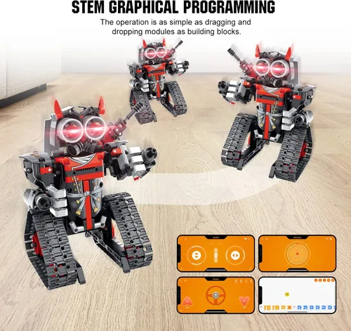 Vista 7 de VINTOP Kit de construcción de robot de codificación controlado por aplicación y control remoto STEM 3 en 1 para niños de 6 a 12 años, 419 piezas