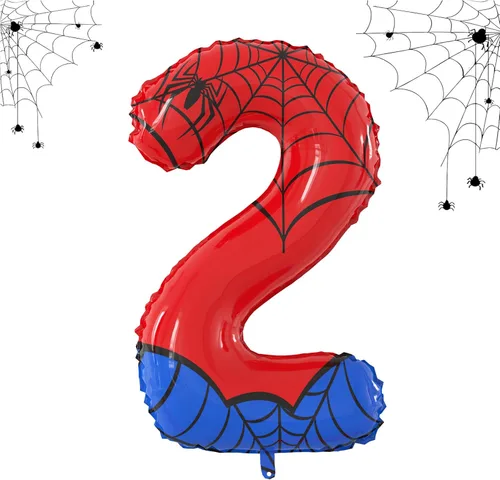 Vista 15 de Globos de papel de aluminio con temática de araña gigante de 40 pulgadas, globos grandes del número 0 para decoración de fiesta de cumpleaños
