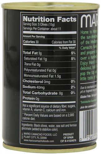 Vista 9 de Mario Camacho Foods - Aceitunas negras bajas en sodio, sin hueso, 6.0 onzas (paquete de 12)
