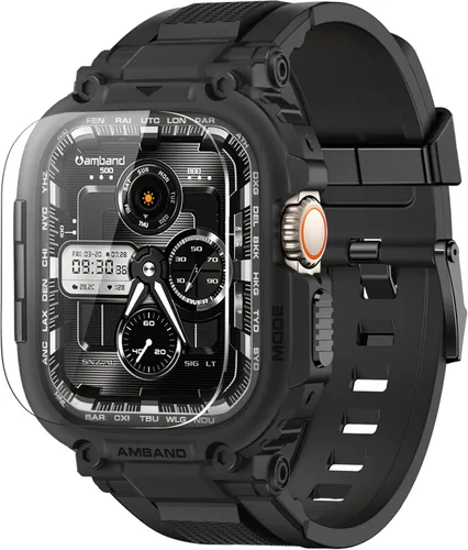 Vista 44 de amBand Compatible con Apple Watch Series 9/8/7/6/5/4 & SE 3/2/1 Correa de 41mm/40mm para Hombres, Caja M1 Deportiva y Resistente con Correa