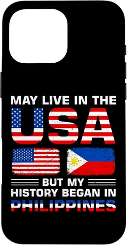 Vista 19 de Funda para iPhone 13 Pro Max con bandera de Estados Unidos y raíces filipinas