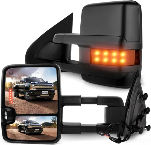 Vista 14 de SCITOO - Espejos de remolque para Chevy Silverado 2014-2017 y GMC Sierra 1500, para Silverado y Sierra 2500HD 3500HD de 2015-2016, espejos laterales