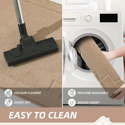 Vista 8 de BEQHAUSE Alfombra de Puerta 50,8 cm x 81,3 cm, Alfombras Antideslizantes para Entrada Interior Lavables de Bajo Perfil Absorbentes y Resistente a