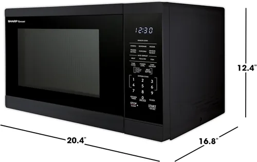 Vista 8 de SHARP Horno microondas para encimera con plato giratorio extraíble de 12.4 pulgadas, 1100 vatios, 1.4 pies cúbicos, color negro