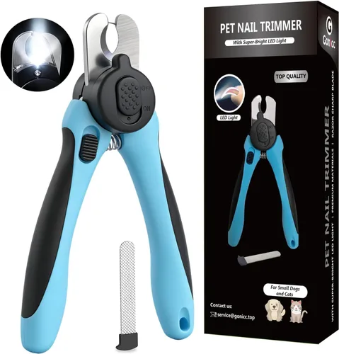 Vista 8 de gonicc Cortaúñas y recortadores de uñas para perros y gatos - con protector de seguridad para evitar el corte excesivo, lima de uñas gratuita