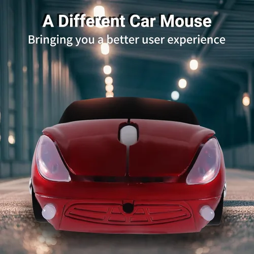 Vista 4 de elec Space Ratón inalámbrico, 2.4 GHz, ratón inalámbrico para automóvil, 3D, deportivo, ergonómico, óptico inalámbrico con receptor USB para PC