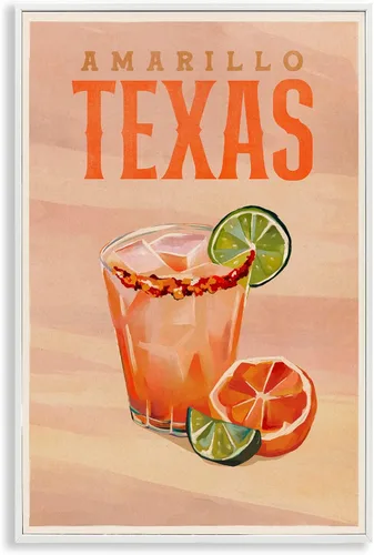 Vista 10 de Stupell Industries Amarillo Texas Cocktail Framed Giclee Wall Art Design by The Whiskey Ginger, Black Framed, 12 x 18