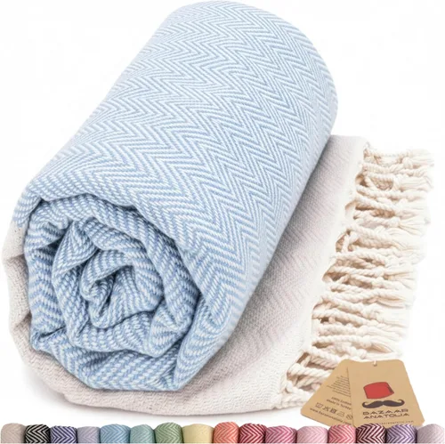 Vista 67 de Bazaar Anatolia Toalla de baño turca, 100% algodón, decoración bohemia de granja de secado rápido, manta de otoño para baño, de gran tamaño, 71 x 39