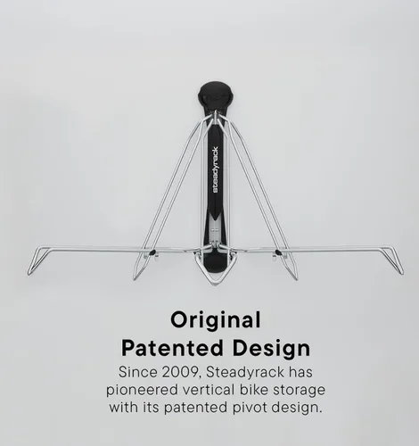 Vista 4 de Steadyrack Bike Rack for Road Bikes - The Original Wall Mounted Vertical Bike Storage - Fits Narrow Tires