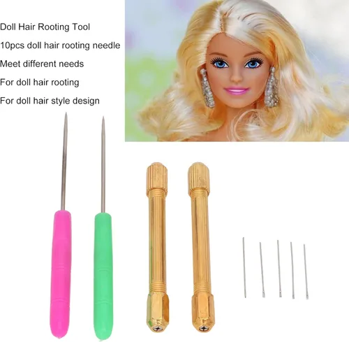 Vista 5 de 10 Herramienta de enraizamiento de pelo de muñeca, herramienta de peluca de pelo de muñeca, soporte de metal resistente herramienta de fabricación