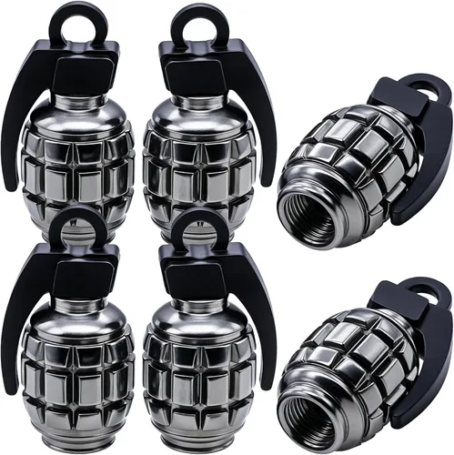 Vista 28 de 6 piezas tapas de válvula de neumático, cubiertas universales de válvula de neumático de aleación de aluminio para automóviles, camiones, SUV, Negro