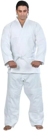 Woldorf USA BJJ Kimono Jiu Jitsu Judo Gi Estudiante Color Blanco 4 A2 Sin Logo Artes Marciales, Sparring Fitness Gym Equipo Grappling Uniformes,