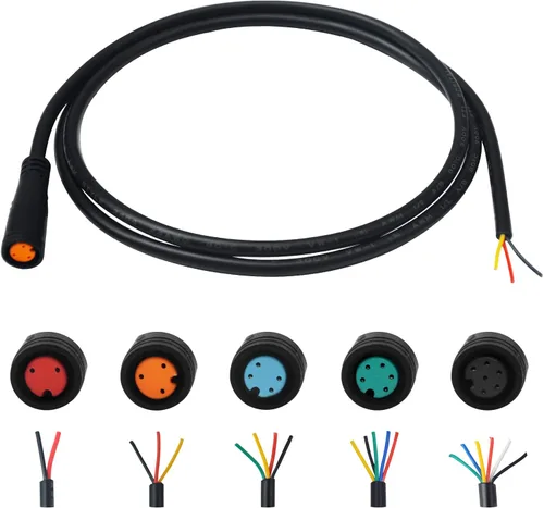 Vista 11 de Cable de extensión Ebike 2pin/3pin/4pin/5pin/6pin macho/hembra línea con enchufe impermeable solo conector para bricolaje bicicleta eléctrica