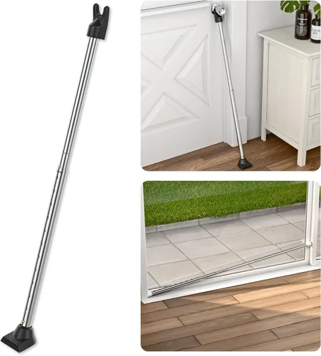 Vista 12 de SECURITYMAN Barra de seguridad para puerta 2 en 1 y barra de seguridad para puerta corredera – Jammer de puerta construida de hierro de alta calidad