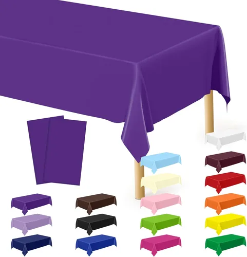 Vista 81 de QZYL 4 manteles de picnic con fundas de banco, manteles de plástico negro, 54 x 108 pulgadas, fundas rectangulares desechables impermeables