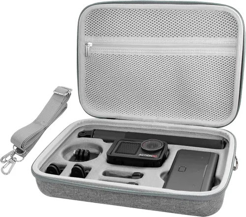 Vista 8 de REYGEAK Estuche de transporte para DJI Osmo Action 5 Pro, Bolsa compacta portátil para DJI Action 4/3, Estuche de almacenamiento impermeable
