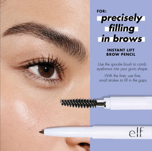 Vista 6 de e.l.f. Lápiz de Cejas Instant Lift, de Doble Punta, Preciso, Punta Fina, Forma, Define, Rellena Cejas, Contornea, Peina, Doma, Rubio, 0.006 Oz