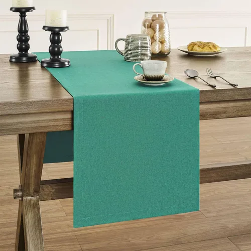 Vista 9 de ZeeMart Camino de Mesa Básico Estilo Lino, 14 x 48 Pulgadas Chambray Azul, Rústico Granja Azul Polvoriento Claro Caminos de Mesa 48 Pulgadas