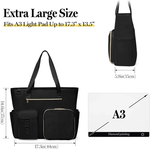 Vista 5 de Fasrom Diamond Painting Carrying Case, A3 Light Pad Storage Bag