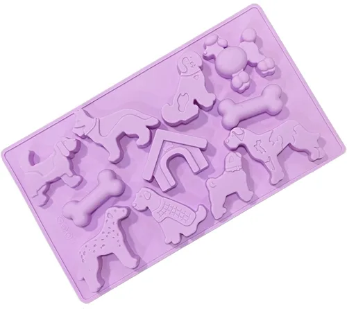 Vista 4 de 2 moldes de silicona en forma de perro para cubitos de hielo, bandejas para cubitos de hielo, molde de chocolate, molde de caramelo, herramientas