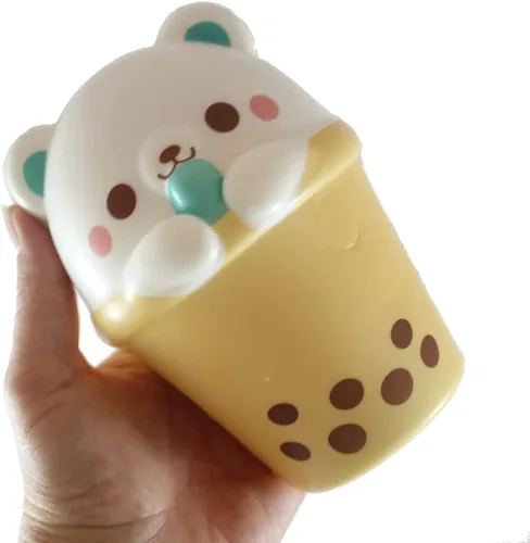 Vista 4 de 1 bebida grande de alpaca de 6 pulgadas con burbujas para beber, lindos juguetes esponjosos de elevación lenta – recuerdos de fiesta de espuma