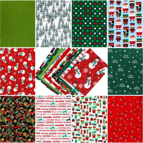 Konsait 10 piezas de 8 x 10 pulgadas al azar de tela multicolor multicolor de retazos de algodón mixtos para coser acolchar manualidades, álbumes de