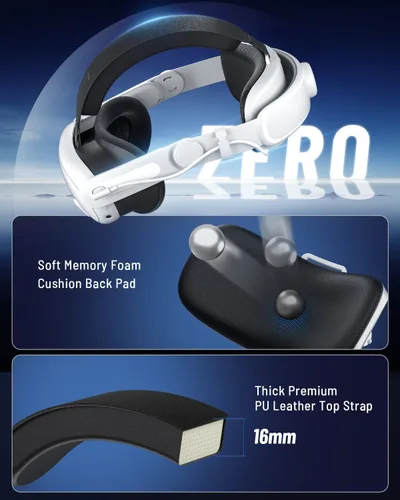 Vista 3 de Battery Head Strap Compatible with Meta Quest 3, Comfort Elite Strap Battery Pack 6000mAh for Oculus Quest 3 Accessories, Adjustable Lightweight VR