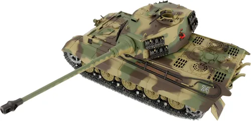 Vista 6 de Edición modificada 1/16 2.4ghz Control remoto alemán King Tiger Henschel modelo de tanque (torreta giratoria de 360 grados)