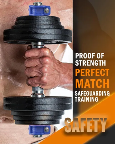 Vista 4 de MAXRICH Abrazadera de barra de 1 pulgada, varios tamaños y clips de peso ajustables para collares de barra de liberación rápida