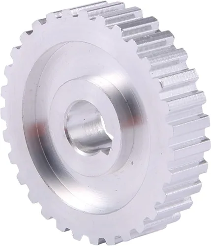 Vista 6 de 2 piezas de polea sincrónica de metal, rueda de transmisión de correa de motor S Cj0618, mini engranajes de torno de metal, engranajes de máquina