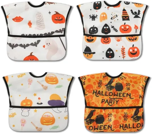 Vista 19 de Baberos para bebé impermeables, babero para niños pequeños - Babero de alimentación con bolsillo para bebé niño niña lavable 6-36M