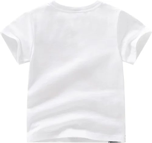 Vista 2 de Waghao Camiseta de manga corta para niños pequeños, camisetas de algodón con gráficos, camisetas casuales con cuello redondo