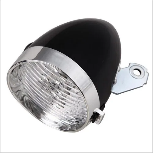 Vista 4 de Kadimendium Luz delantera de bicicleta, faro retro negro fácil de instalar con soporte para ciclismo