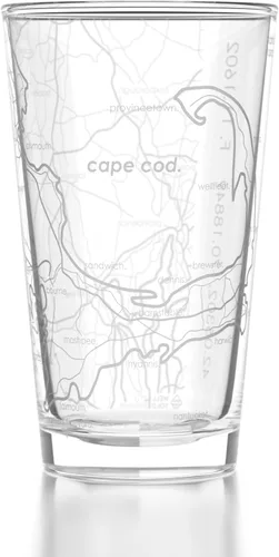 Vista 33 de Well Told Vaso de pinta grabado con mapa de Columbus Ohio, regalo de cerveza grabada (16 onzas, transparente) Pinta de mapa de la ciudad