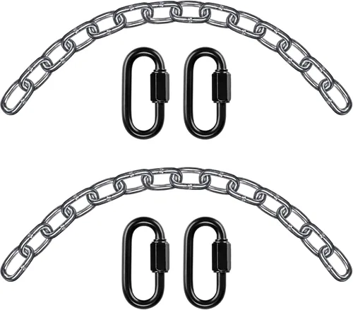 Vista 8 de BeneLabel 1 kit de cadena de silla colgante de acero inoxidable de 29 pulgadas con 2 mosquetones, capacidad de 1000 libras, longitud ajustable, uso