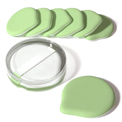 MOHOPE 8 esponjas de maquillaje con cojín de aire para base con caja portátil, sin esponja de mezcla de látex para líquidos, crema, base y polvo,