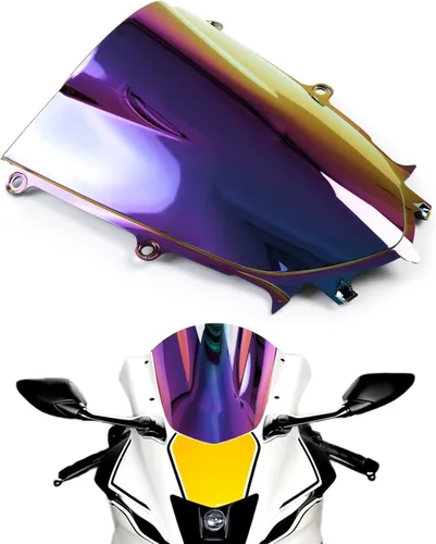 Vista 6 de Parabrisas Compatible con Yamaha YZF R6 2017 2018 2019 2020 2021 R7 2022 2023 2024 Deflector de Viento para Motocicleta - Negro