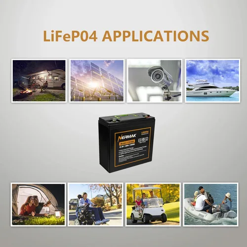 Vista 16 de NERMAK Batería de litio LiFePO4 de 12 V y 10 Ah de ciclo profundo, batería recargable de más de 2000 ciclos para energía solar/eólica, iluminación
