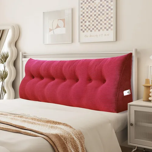 Vista 44 de Almohada de cuña para sentarse en la cama, almohada de lectura para adultos, soporte para respaldo, almohada de cabecero, sofá cama, cojín de Negro