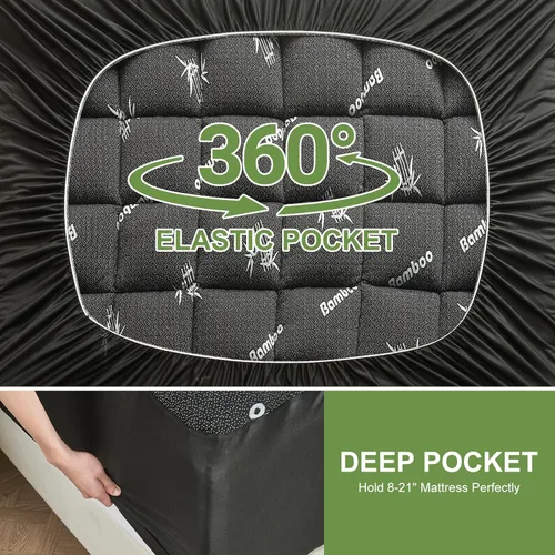 Vista 6 de Cubrecolchón tamaño Twin de viscosa derivada del bambú, almohadilla superior suave y gruesa tipo Pillow Top para colchón para dolor de espalda