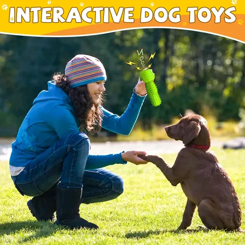 Vista 6 de Regalos de Navidad para perros, juguetes para perros pequeños, cepillo de dientes para limpieza de dentición, juguetes chirriantes de goma