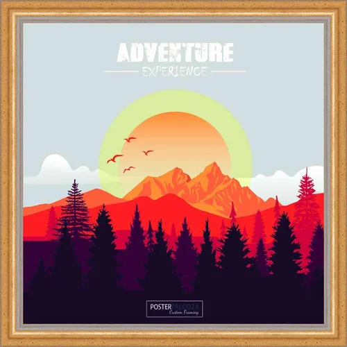 Vista 14 de Poster Palooza 11x16 Traditional Gold Complete Wood Picture Frame with UV Acrylic Plexiglass, Foam Board Backing & Hardware Included