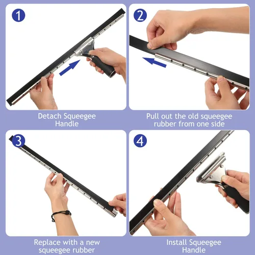 Vista 2 de Boao 4 piezas de repuesto de goma de repuesto de goma de repuesto de 18 pulgadas para ventanas, vidrio, puertas de ducha