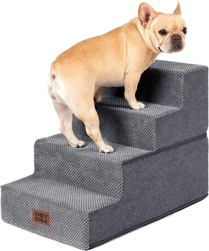 Vista 47 de EHEYCIGA Escaleras para perros pequeños de 13.5 pulgadas de alto, escalones para perros de 3 escalones para sofá y silla, escalones para mascotas